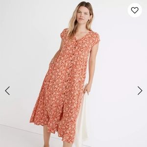 Madewell Button-Front Midi Dress in Piazza Floral
